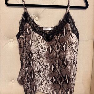 Lush snake print lace camisole